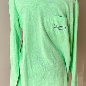 VINEYARD VINES Men’s Medium Long Sleeved Neon Kiwi Heather T-Shirt